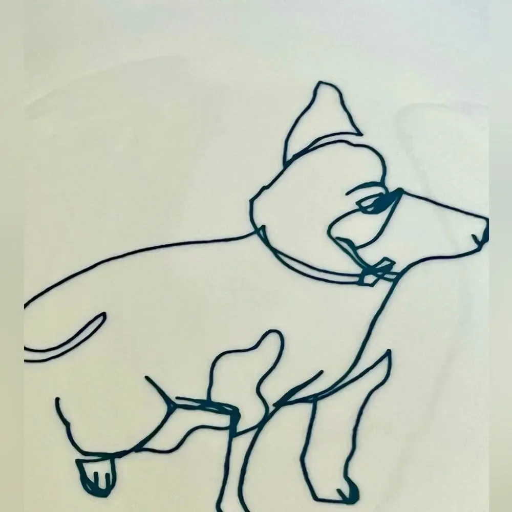 West Elm salad plate abstract dog by Frank Millero